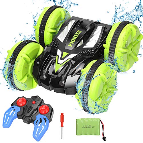 Etmury Coche teledirigido Anfibio, 2.4GHz 4WD Carreras de Juguetes de Alta Velocidad, Giro de 360 Grados, Adecuado para su Uso en Tierra y Agua, es Regalo Genial para los niños Etmury Coche teledirigido Anfibio, 2.4GHz 4WD Carreras de Juguetes de Alta Velocidad, Giro de 360 Grados, Adecuado para su Uso en Tierra y Agua, es Regalo Genial para los niños