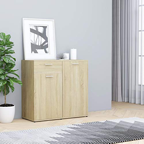 FAMIROSA Aparador de aglomerado Color Roble Sonoma 80x36x75 cm (26,5kg)-1826 FAMIROSA Aparador de aglomerado Color Roble Sonoma 80x36x75 cm (26,5kg)-1826