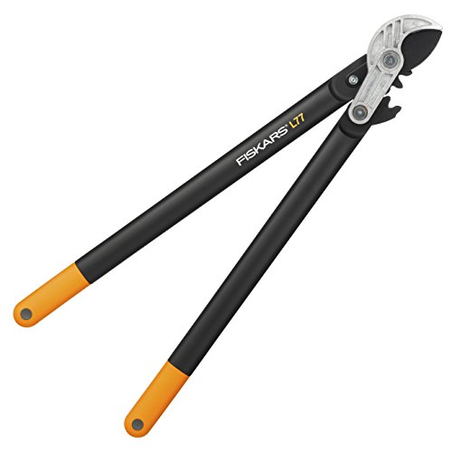 Fiskars Podadera con yunque para madera seca, Ø de corte: 5 cm, Longitud: 69 cm, Negro/Naranja, L77, 1000583 Fiskars Podadera con yunque para madera seca, Ø de corte: 5 cm, Longitud: 69 cm, Negro/Naranja, L77, 1000583