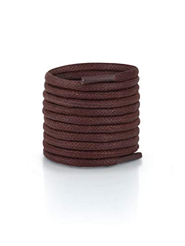 FORMATA Cordones redondos encerados para zapatos de traje de cuero, muy resistentes, 2 mm de ancho, color marrón, longitud 80 cm