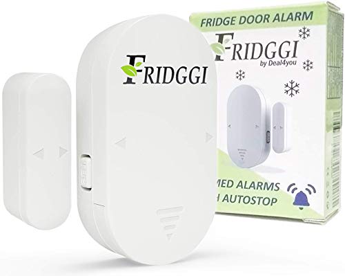 FRIDGGI - Alarma para puerta de nevera cuando se abre la izquierda, puerta abierta con retraso, alerta de retardo de 60 segundos (blanco)