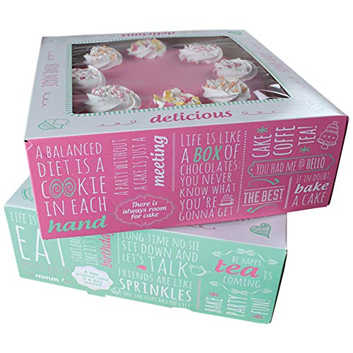 FunCakes Cake Box - Caja para tartas (2 unidades, 26 x 26 x 12 cm)