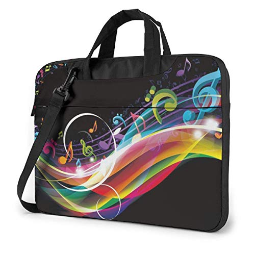 Funda para Laptop Bolsa de Ordenador portátil Impresa música Colorida, maletín de Negocios 15.6"