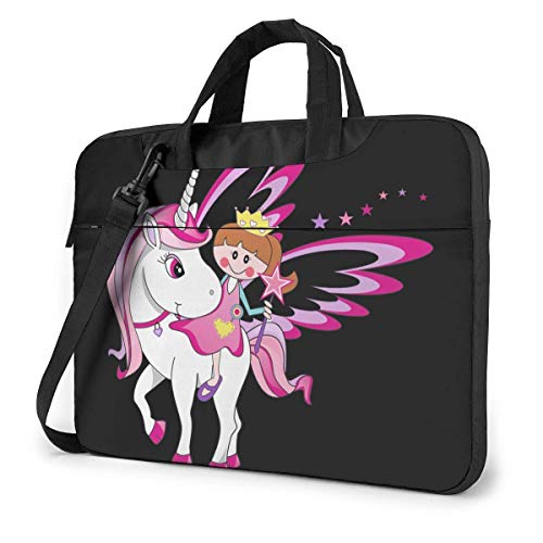 Funda para Laptop Bolso para portátil con Estampado de niña y Unicornio, maletín de Negocios 15.6"