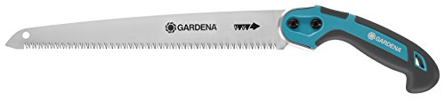 GARDENA sierra de jardín 300 P: sierra manual para madera protegida contra la oxidación, dentado preciso para un corte liso, con ojal para colgar y protección contra el corte (8745-20)