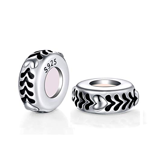 GW 2 Pcs Espaciadores Abalorios 925 de Plata de Ley de Goma del Charm Stopper para Pulseras Pandora (STY001) GW 2 Pcs Espaciadores Abalorios 925 de Plata de Ley de Goma del Charm Stopper para Pulseras Pandora (STY001)