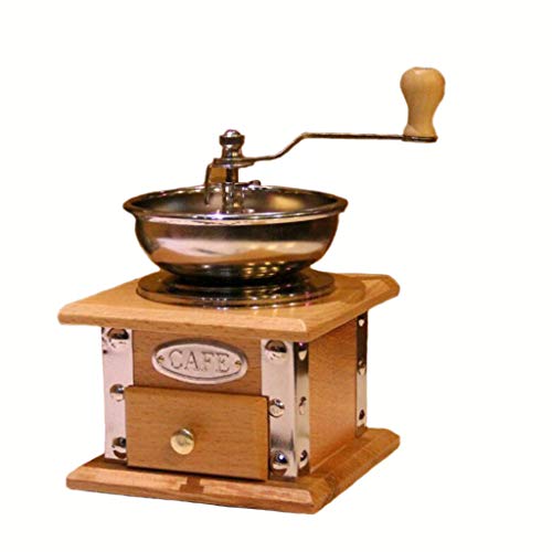 H.L Máquina de Granos de café Molinillo Manual, Grano de café de Madera Especia Estilo Vintage Amoladora de Mano Café Mil. (Color : Amarillo)