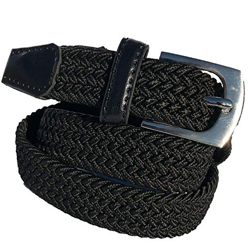 HW 1 cinturón elástico negro con una longitud total de 105 cm y 3,5 cm de ancho elástico trenzado.