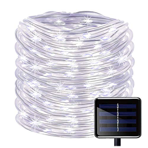 Ibely Solar Rope Lights,16.5ft/5M 50 Leds Waterproof Outdoor Solar String Copper Wire Light,String Lights for Garden Yard Path Fence Tree Wedding Party Decorative (White) Ibely Solar Rope Lights,16.5ft/5M 50 Leds Waterproof Outdoor Solar String Copper Wire Light,String Lights for Garden Yard Path Fence Tree Wedding Party Decorative (White)