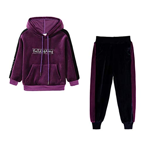 Janly Clearance Sale Conjunto de ropa para niñas de 0 a 8 años, para niños y niñas de forro polar, con capucha, con texto en inglés "Happy Gifts", juego de ropa para bebés de 7 a 8 años (morado) Janly Clearance Sale Conjunto de ropa para niñas de 0 a 8 años, para niños y niñas de forro polar, con capucha, con texto en inglés "Happy Gifts", juego de ropa para bebés de 7 a 8 años (morado)