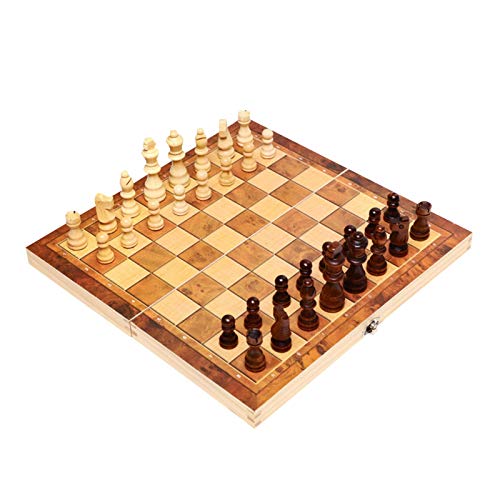 Juego de ajedrez plegable de madera y piezas de ajedrez artesanales para juego de viaje