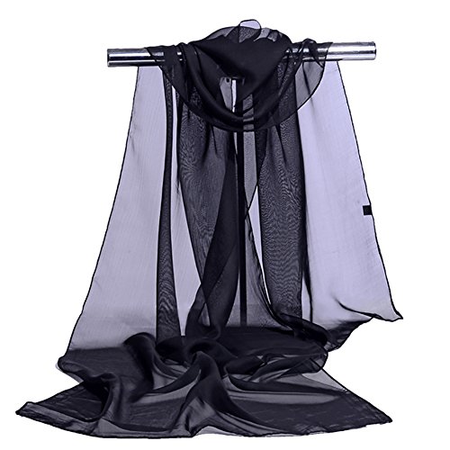 JUNGEN Pañuelo de Seda Elegante Suave Larga Bufanda Estola Chal Delgada del Mantón de Gasa para Mujeres de el 160 * 50cm