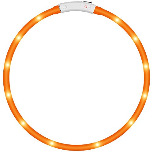 KEKU LED Collar de Perro de Mascota, llevó USB Recargable Collar de Seguridad para Mascotas Impermeable hasta la Longitud de 50 cm (19.5in) Collar de Destello Ajustable (Amarillo) KEKU LED Collar de Perro de Mascota, llevó USB Recargable Collar de Seguridad para Mascotas Impermeable hasta la Longitud de 50 cm (19.5in) Collar de Destello Ajustable (Amarillo)
