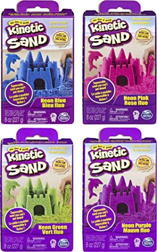 Kinetic Sand 6033332 – Arena moldeable, colores surtidos Base 227 g