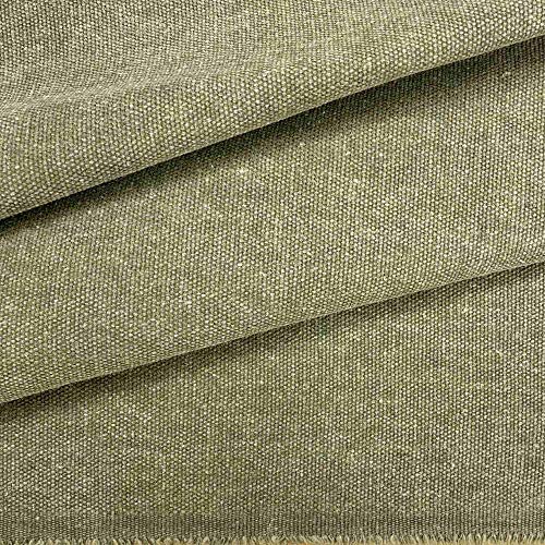 Kt KILOtela Tela de tapicería Lisa - Panamá algodón - Acabado Desgastado, Envejecido - Retal de 100 cm Largo x 140 cm Alto | Verde ─ 1 Metro