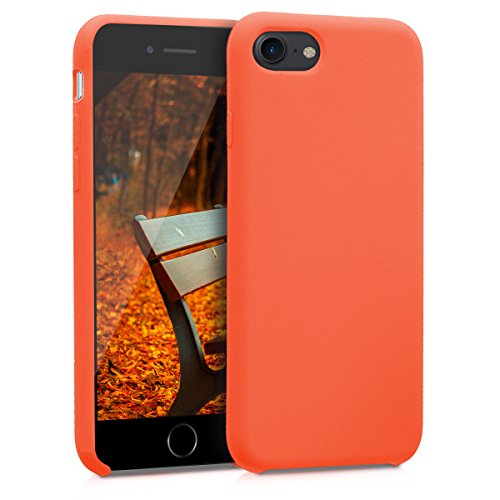 kwmobile Funda Compatible con Apple iPhone 7/8 / SE (2020) - Carcasa de TPU para móvil - Cover Trasero en Naranja neón
