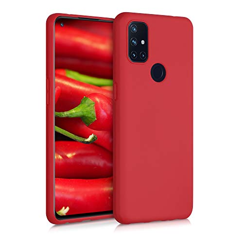 kwmobile Funda Compatible con OnePlus Nord N10 5G - Carcasa de TPU Silicona - Protector Trasero en Rojo