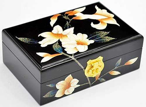 Laogg Caja Joyero Chino,Caja de joyeríacerradura de Caoba Caja de Almacenamiento China Cofre del Tesoro de Madera Maciza Retro Muebles y Regalos orientales
