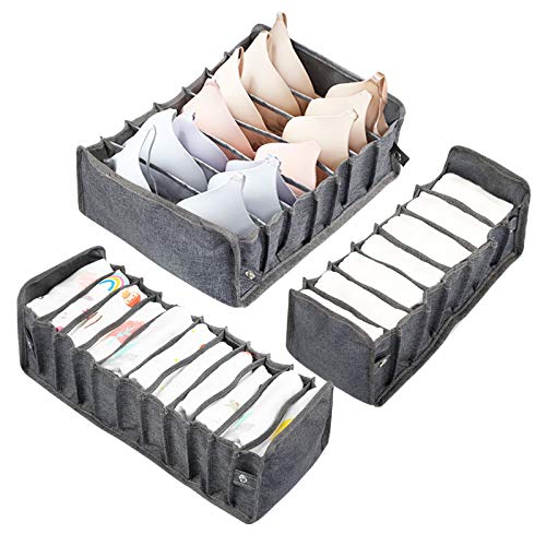 LEADSTAR Organizador Cajones, 3 PCS Separadores Cajones Organizador Ropa Interior, Organizadores de Cajones Cajas Plegable Organizador de Almacenamiento para Almacenar Calcetines, Bufandas, Sujetador LEADSTAR Organizador Cajones, 3 PCS Separadores Cajones Organizador Ropa Interior, Organizadores de Cajones Cajas Plegable Organizador de Almacenamiento para Almacenar Calcetines, Bufandas, Sujetador