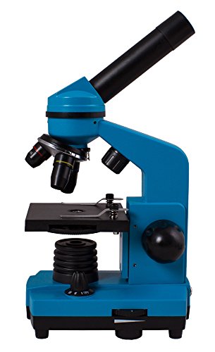 Levenhuk Microscopio Escolar Rainbow 2L Azure/Azul para Niños, con Kit de Experimentos, Iluminación Superior e Inferior por LED para Observar Toda Clase de Muestras