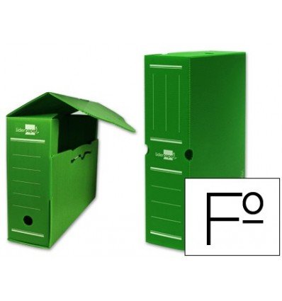 Liderpapel - Caja archivo definitivo plastico verde tamaño 36x26x10 cm (5 unidades)