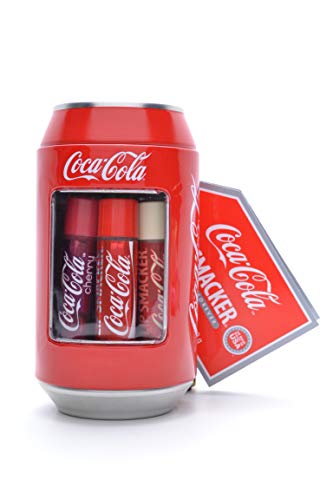 Lip Smacker Caja de metal de Coca Cola con 6 bálsamos labiales de aromas surtidos