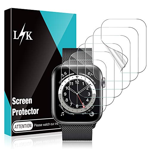 LϟK 6 Pack Protector de Pantalla para Apple Watch 42mm Series 1 2 3 - HD Película de TPU Flexible Sin Burbujas Funda Compatible Sin Bordes Elevados Instalación Fácil - iWatch 42mm Series 3 2 1