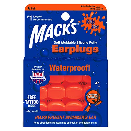 Mack's Pillow Soft - Tapones para los oídos para natación, Color Naranja