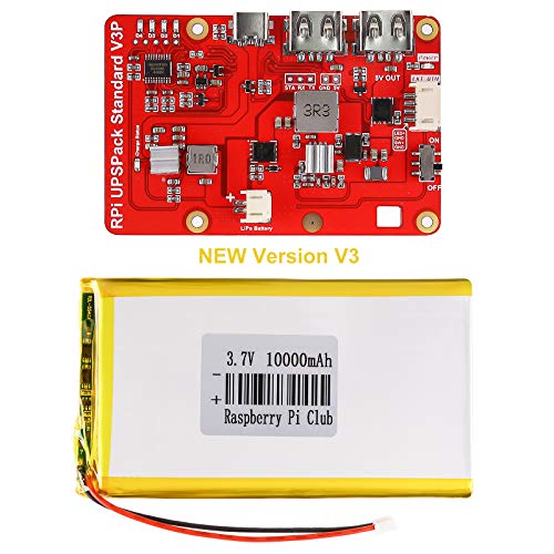 MakerHawk Paquete de baterías Raspberry Pi, Tablero HAT de UPS Raspi (Batería de Raspberry Pi) con 4 indicadores de potencia LED y batería de litio de 2600 mAh para Raspberry Pi 3B + / 2B + Módulo B MakerHawk Paquete de baterías Raspberry Pi, Tablero HAT de UPS Raspi (Batería de Raspberry Pi) con 4 indicadores de potencia LED y batería de litio de 2600 mAh para Raspberry Pi 3B + / 2B + Módulo B