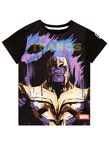 Marvel Camiseta de Manga Corta para niños Thanos Negro 12-13 Años