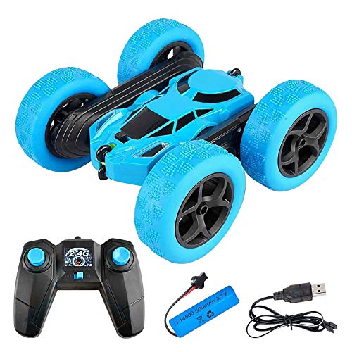 Masrin Mask Coche de acrobacias para niños con giro de 360°, mando a distancia de alta velocidad, juguete todoterreno (azul) Masrin Mask Coche de acrobacias para niños con giro de 360°, mando a distancia de alta velocidad, juguete todoterreno (azul)