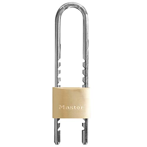 Master Lock 1950EURD Candado de llave con Cuerpo de Latón Macizo y arco Ajustable de 7 a 15.5 cm, Dorado, 15.5 x 5 x 1.4 cm