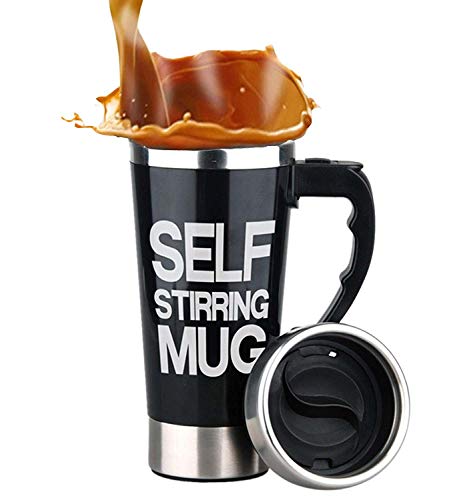 Mengshen Cafe Tazas Portable Self Stirring Mug Steel Stainless Shaker Auto Mixing Water Tea Coffee Cup Perfect for Office Home Travel Gift 450ml, A008A Black Mengshen Cafe Tazas Portable Self Stirring Mug Steel Stainless Shaker Auto Mixing Water Tea Coffee Cup Perfect for Office Home Travel Gift 450ml, A008A Black