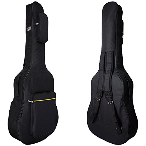 MINGZE 41" Funda para guitarra, bolsas de guitarra, bandolera ajustable a prueba de agua, variedad de colores (Negro)