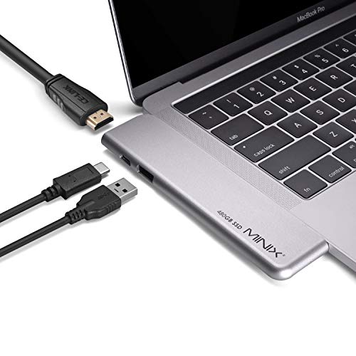 MINIX NEO SD4 USB-C Multiport 480 GB SSD Hub de almacenamiento para Apple MacBook Air/Pro | HDMI 4K a 60Hz | Thunderbolt 3 | USB 3.0, vendido por MINIX Technology Limited.(gris espacio) MINIX NEO SD4 USB-C Multiport 480 GB SSD Hub de almacenamiento para Apple MacBook Air/Pro | HDMI 4K a 60Hz | Thunderbolt 3 | USB 3.0, vendido por MINIX Technology Limited.(gris espacio)