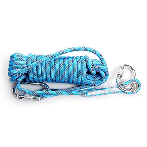 Montañismo 20M Cuerda con mosquetón 10MM Diámetro, Caja fuerte y resistente al desgaste, multifuncional, utilizados for la pesca, montañismo, campismo, Rescate, Senderismo, Rojo ZDWN ( Color : Blue ) Montañismo 20M Cuerda con mosquetón 10MM Diámetro, Caja fuerte y resistente al desgaste, multifuncional, utilizados for la pesca, montañismo, campismo, Rescate, Senderismo, Rojo ZDWN ( Color : Blue )