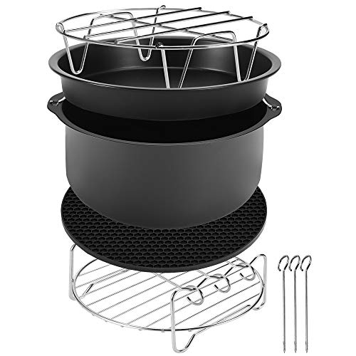 Monzana Accesorios para freidoras sin aceite 3,6L juego de 8 Piezas para freidora de aire caliente Air Fryer