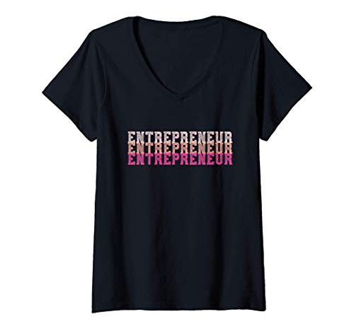 Mujer Emprendedor Propietario de un negocio repetido Jefe de empre Camiseta Cuello V