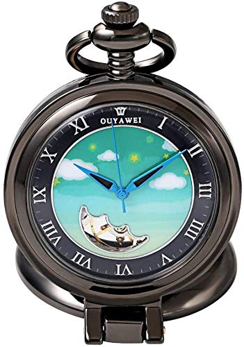 N/ A Reloj De Bolsillo Completo Reloj De Bolsillo Mecánico Grabado Romana Digital Reloj De Bolsillo para Facilitar Su Transporte Reloj De Bolsillo De La Vendimia Unisex