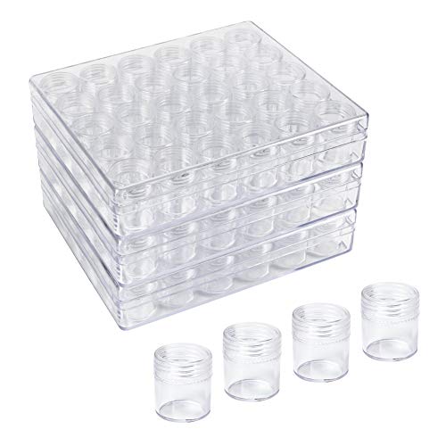 NBEADS 3 Sets Cajas de Almacenamiento de plástico Transparente de 30 Piezas/Caja con Tapa Redonda para Herramientas de decoración de uñas, Almacenamiento de Piezas pequeñas, Organizador de Joyas