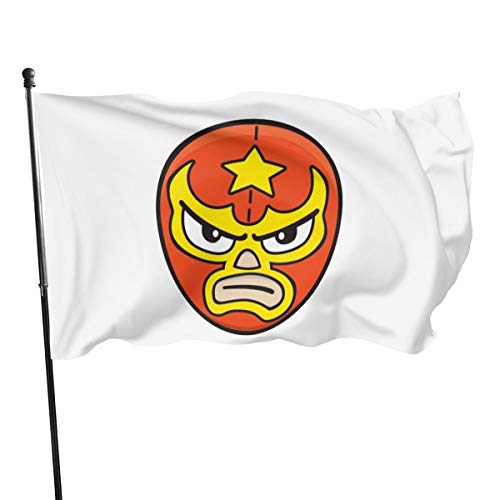 N/D Luchador máscara 2 bandera, 0,9 x 1,5 m