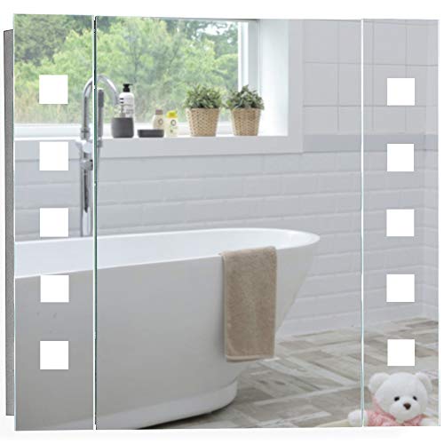 Neue Design Armario de baño con Espejo Iluminado por LED (Galaxy 60 x 65 x 12 cm)