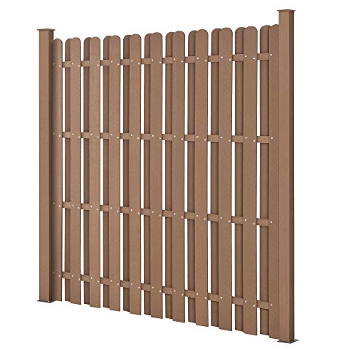 neu.holz Piquete cerca del jardín Panel de madera compuesto plástico Wpc para marrón neu.holz Piquete cerca del jardín Panel de madera compuesto plástico Wpc para marrón