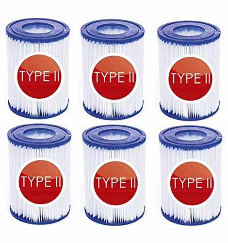NJYBF Cartuchos de filtro para piscina Bestway II filtro tamaño 2 tipo 2 piscina familiar filtro (paquete de 6) NJYBF Cartuchos de filtro para piscina Bestway II filtro tamaño 2 tipo 2 piscina familiar filtro (paquete de 6)