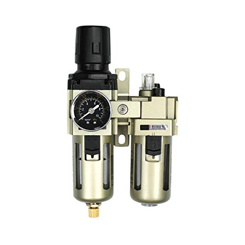 Nuevo Separador de agua Reductor de presión Compresor de aire comprimido para compresor de aire comprimido, filtro de 3/8 pulgadas y neblina de aceite con tapa Nuevo Separador de agua Reductor de presión Compresor de aire comprimido para compresor de aire comprimido, filtro de 3/8 pulgadas y neblina de aceite con tapa