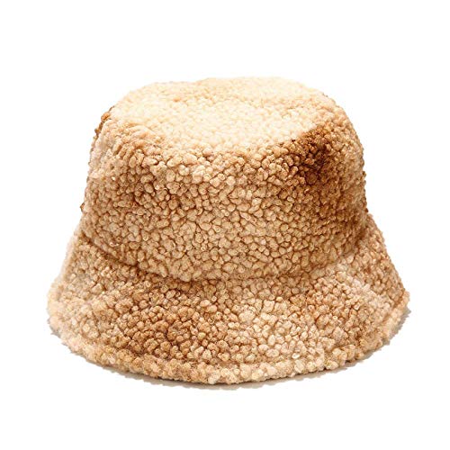 Nuevo sombrero de paja de Panamá de invierno de piel de imitación para mujer, sombrero de cubo con protección solar al aire libre, sombrero de lavabo de moda para mujer, sombrero para el sol, Teddy, B