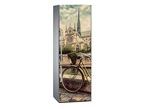 Oedim Vinilo para Frigorífico Vistas a Notre Dame 185x70cm | Adhesivo Resistente y Económico | Pegatina Adhesiva Decorativa de Diseño Elegante