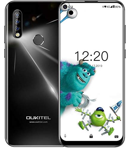 OUKITEL C17 Pro 4G Móviles(2019) Android 9.0 - Pantalla Completa de 6.35 Pulgadas de Agujero Ciego,4GB+64GB,Helio P23 Octa Core Dual SIM Teléfono, 13MP Cámara de Gran Ángular,3900mAh Batería,Negro