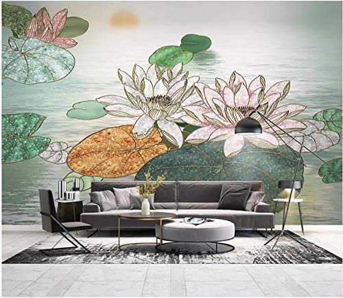 Papel pintado autoadhesivo pegatinas personalizadas mural pared mueble tv Lápiz, loto, dibujo lineal, TV floral, sofá, fondo, pintura mural