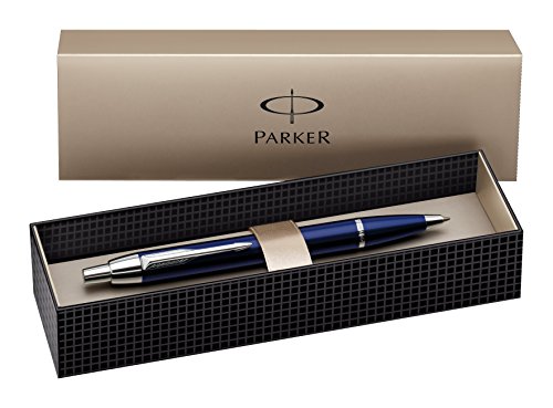 Parker IM - Bolígrafo de punta de bola con caja (adornos en cromo, tinta color azul), color azul